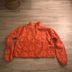 Billabong Orange Floral Women's Turtleneck Sweater